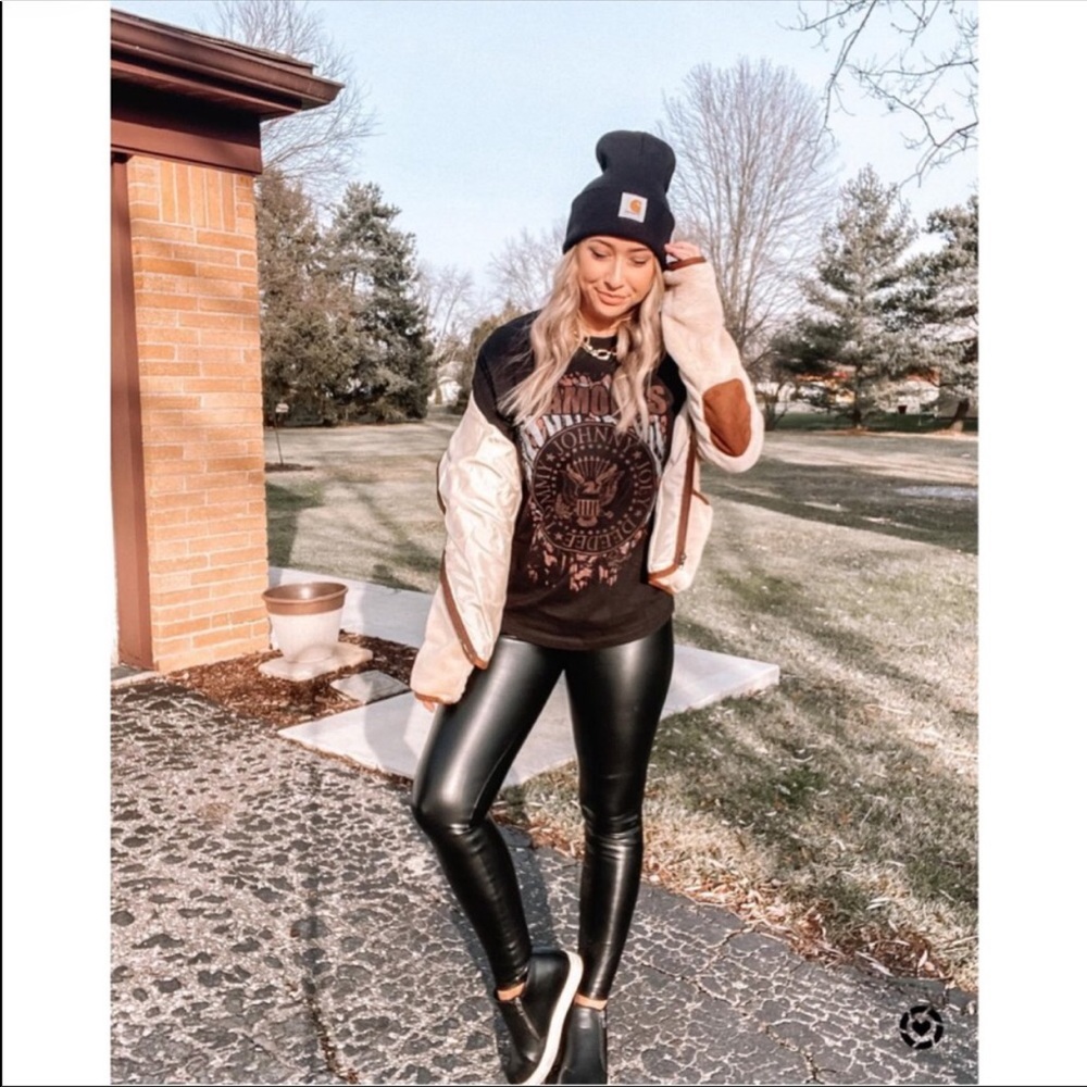 Assets by Spanx Black All Over Faux Leather Leggings